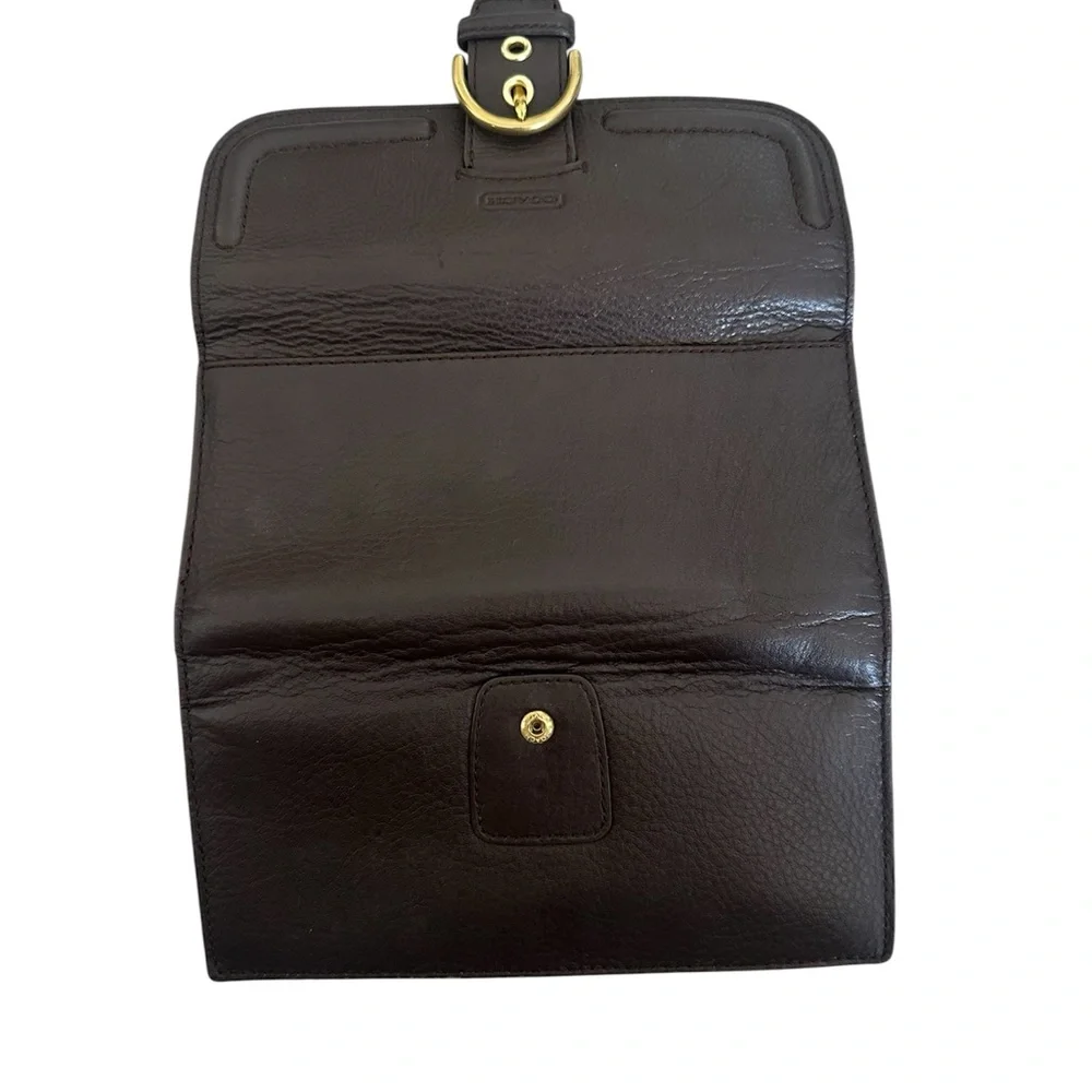 Coach vintage trifold brown leather wallet‎